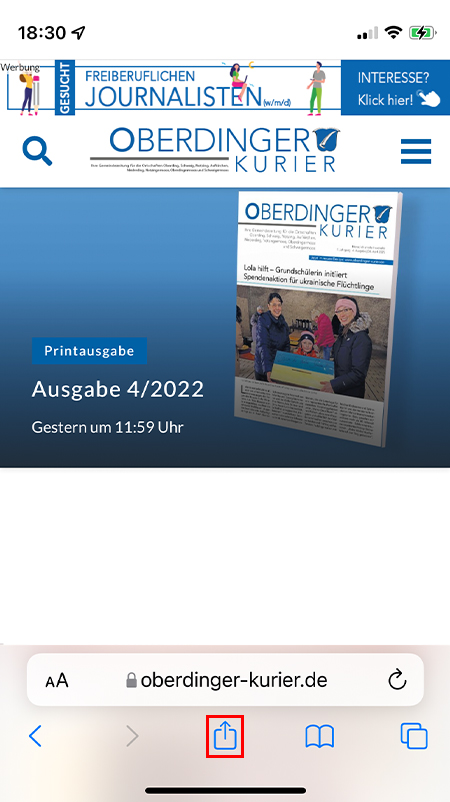 Oberdinger-Kurier-aufs-Smarthphone-App-iOS-1